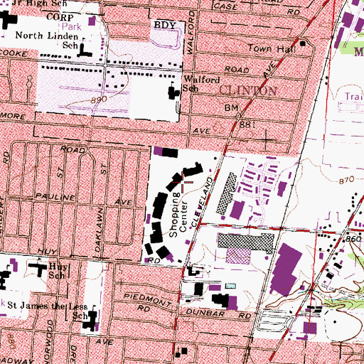 Topographic Map of Township of Clinton, OH