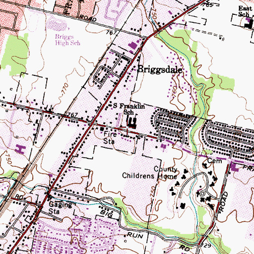 Topographic Map of Township of Franklin, OH