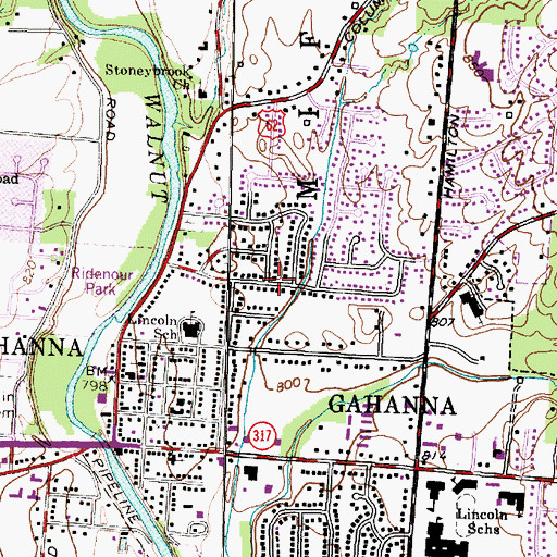 Topographic Map of Township of Mifflin, OH