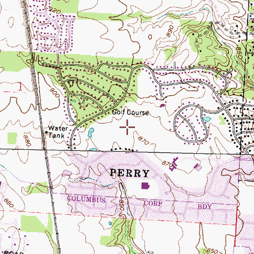 Topographic Map of Township of Perry, OH