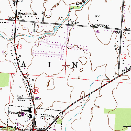 Topographic Map of Township of Plain, OH
