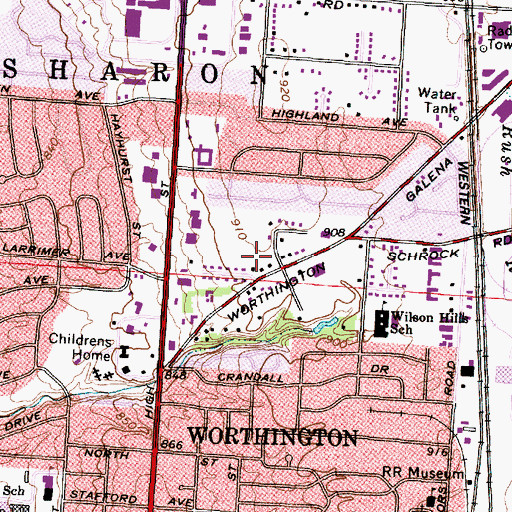 Topographic Map of Township of Sharon, OH