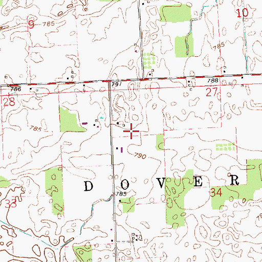 Topographic Map of Township of Dover, OH