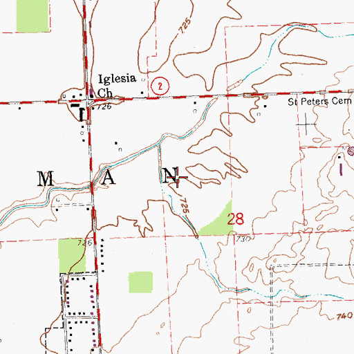 Topographic Map of Township of German, OH