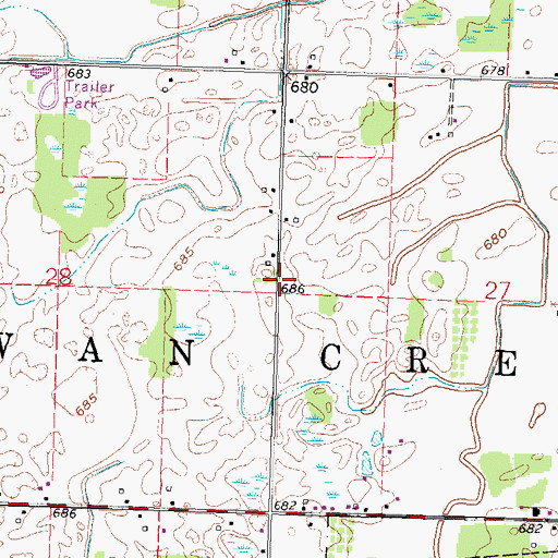 Topographic Map of Township of Swan Creek, OH