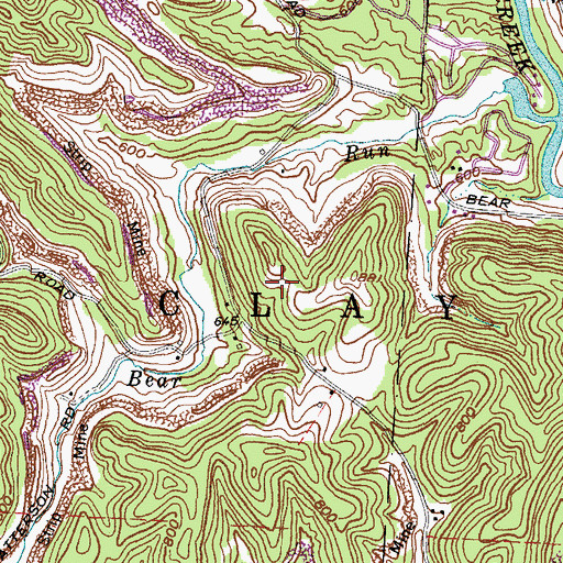 Topographic Map of Township of Clay, OH