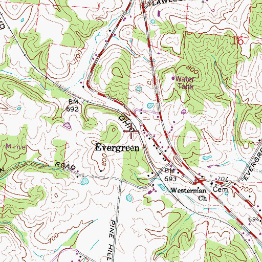 Topographic Map of Township of Springfield, OH