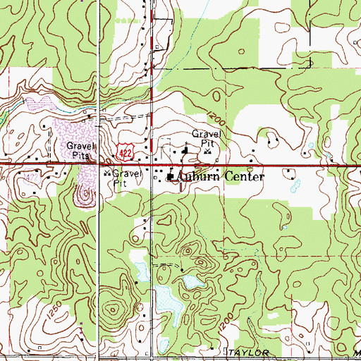 Topographic Map of Township of Auburn, OH
