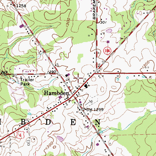 Topographic Map of Township of Hambden, OH