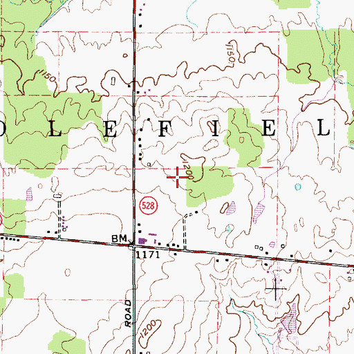 Topographic Map of Township of Middlefield, OH