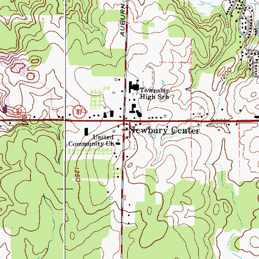 Topographic Map of Township of Newbury, OH