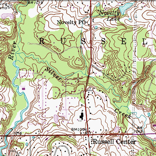 Topographic Map of Township of Russell, OH