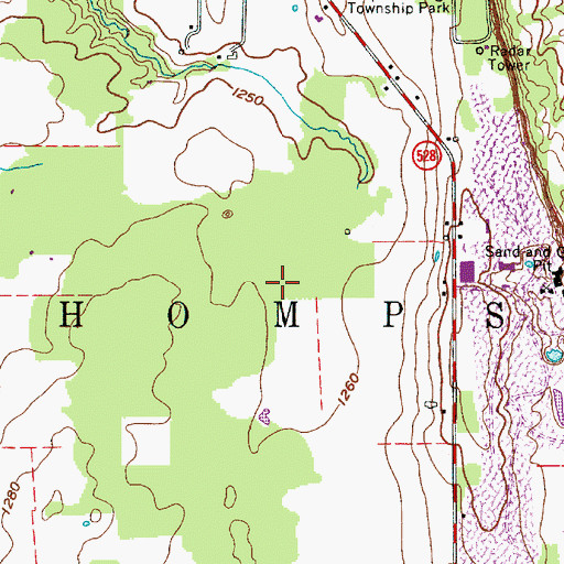 Topographic Map of Township of Thompson, OH