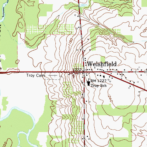 Topographic Map of Township of Troy, OH