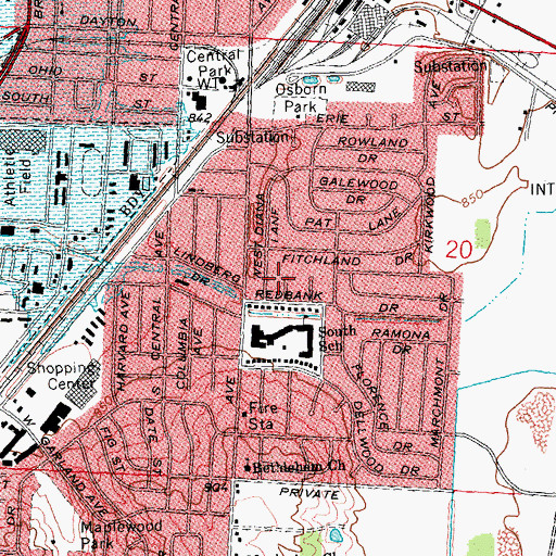 Topographic Map of Township of Bath, OH