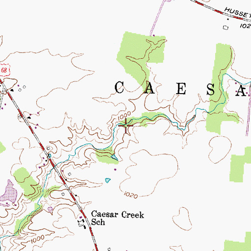 Topographic Map of Township of Caesarscreek, OH