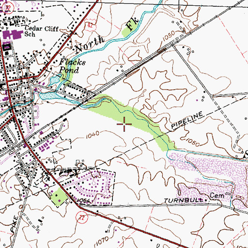 Topographic Map of Township of Cedarville, OH