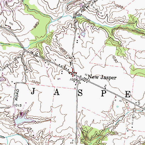 Topographic Map of Township of New Jasper, OH