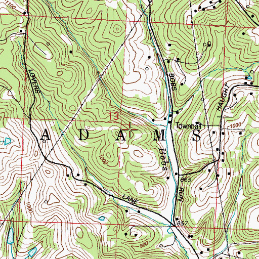 Topographic Map of Township of Adams, OH