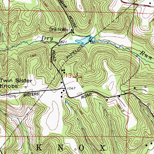 Topographic Map of Township of Knox, OH