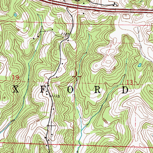 Topographic Map of Township of Oxford, OH