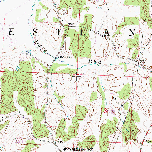 Topographic Map of Township of Westland, OH