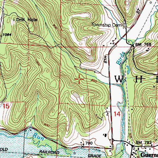 Topographic Map of Township of Wheeling, OH
