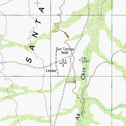 Topographic Map of San Tomos Well, AZ