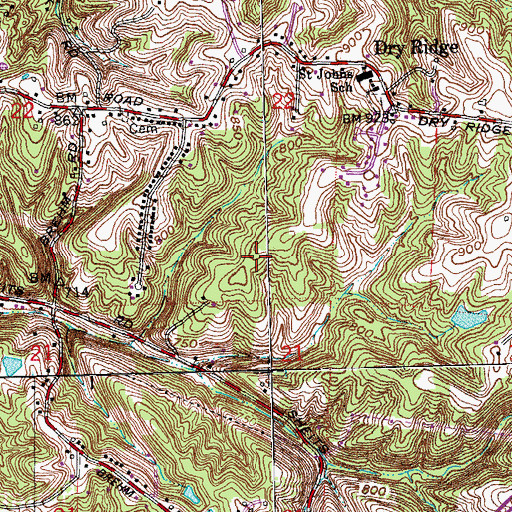 Topographic Map of Township of Colerain, OH