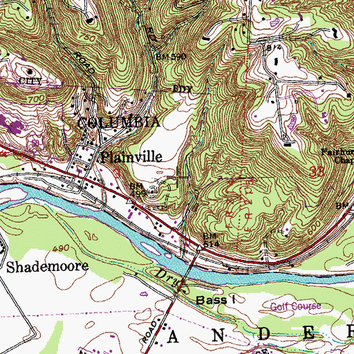 Topographic Map of Township of Columbia, OH