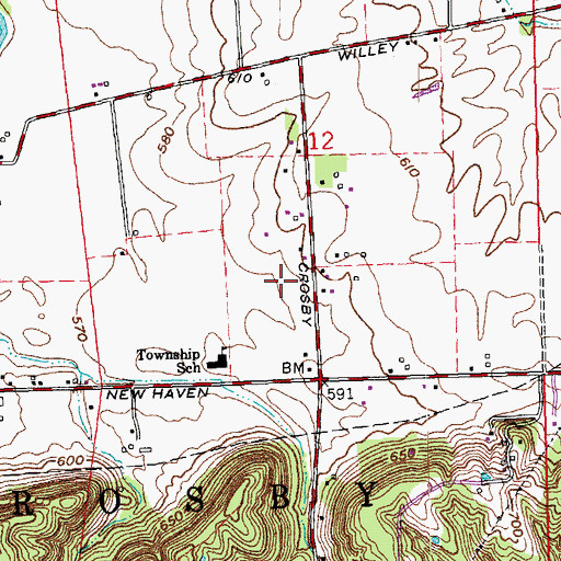 Topographic Map of Township of Crosby, OH