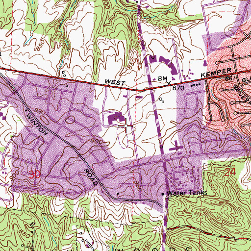 Topographic Map of City of Forest Park, OH