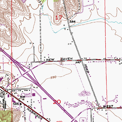 Topographic Map of Township of Harrison, OH