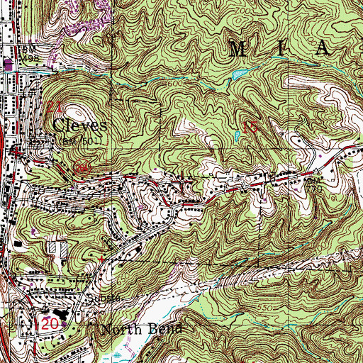 Topographic Map of Township of Miami, OH