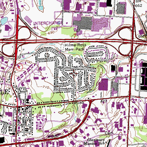 Topographic Map of City of Springdale, OH