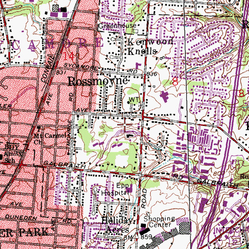 Topographic Map of Township of Sycamore, OH