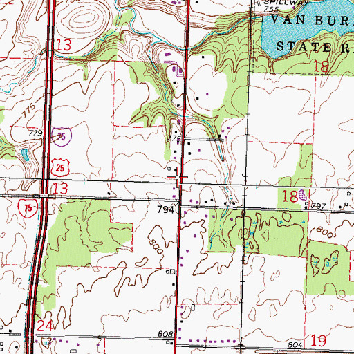 Topographic Map of Township of Allen, OH