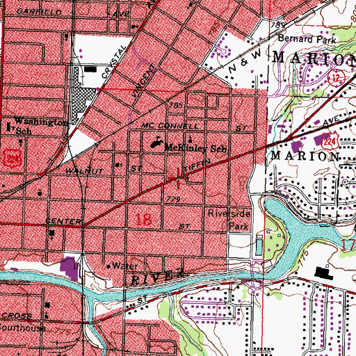 Topographic Map of City of Findlay, OH