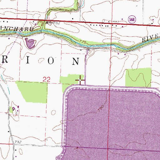 Topographic Map of Township of Marion, OH
