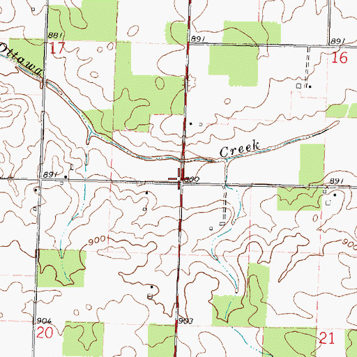 Topographic Map of Township of Van Buren, OH