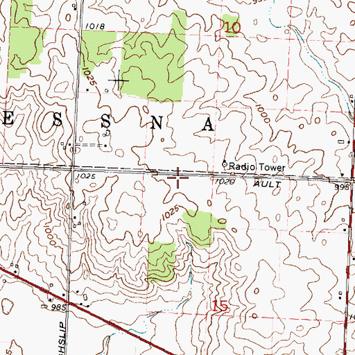 Topographic Map of Township of Cessna, OH
