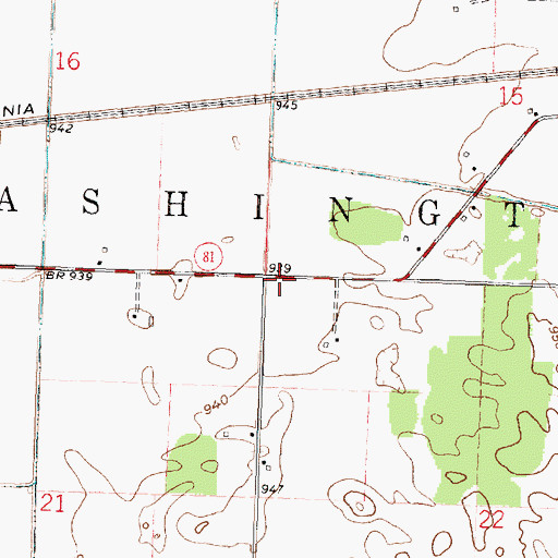 Topographic Map of Township of Washington, OH