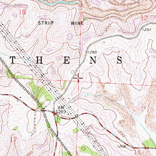 Topographic Map of Township of Athens, OH