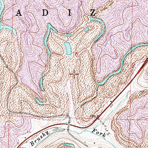 Topographic Map of Township of Cadiz, OH