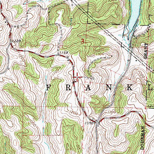 Topographic Map of Township of Franklin, OH