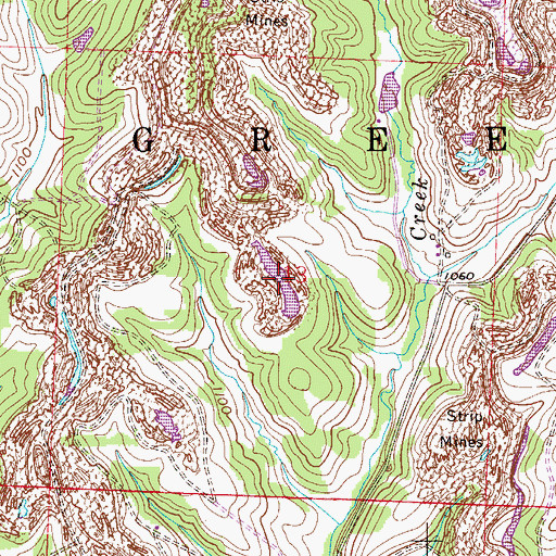 Topographic Map of Township of Green, OH