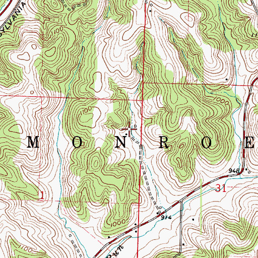Topographic Map of Township of Monroe, OH
