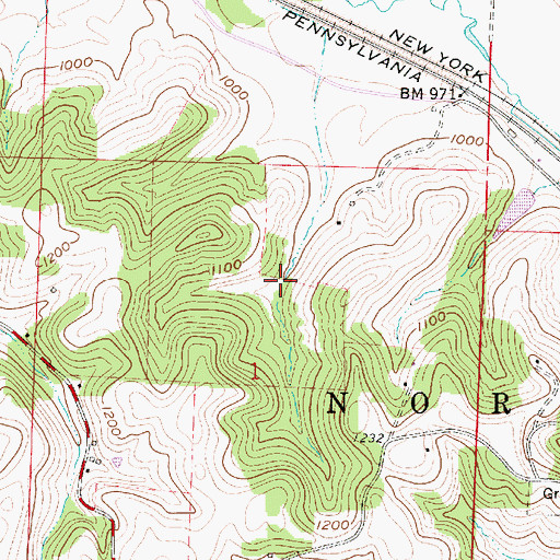 Topographic Map of Township of North, OH