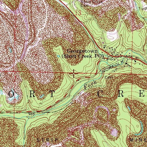 Topographic Map of Township of Short Creek, OH