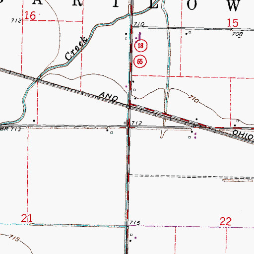Topographic Map of Township of Bartlow, OH